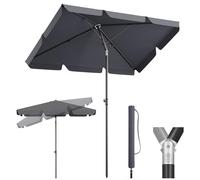 Sekey Parasol Balcon 2-en-1 | Rectangulaire 140 x 210 cm avec UPF50+ & certifié GRS | Parasol de Jardin Extérieur + Housse Étanche | Inclinable, Hauteurs Réglables, Volants pour Terrasse & Jardin