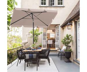 Sekey Parasol Balcon Rectangulaire 200×125 cm Parasol de jardin avec sac de transport Angle d'inclinaison et hauteur réglables Protection solaire UPF 50