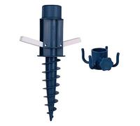 Sekey Pied de Parasol pour Plage - Support Parasol avec Ancrage au Sol et Crochet, Fixation pour Canne de 22-32 mm, Pied Parasol pour Sable, Terre et Prairie, Bleu