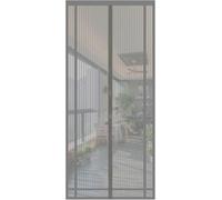 Sekey Rideau Magnétique Anti-Insectes 160x230 cm pour Porte de Balcon, Cave, Terrasse - Découpable, Montage Facile à Coller - Gris