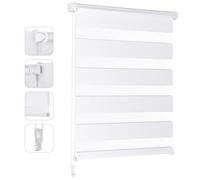 Sekey Store Double Klemmfix sans perçage pour fenêtre, Store Double 40 cm de Large, Store Enrouleur Duo Rollo, Protection Solaire, 40 x 150 cm, Blanc