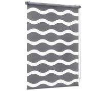 Sekey Store Double Ondulé Sans Percage pour Fenêtre - Store - 60 cm de Large - Protection Solaire - 60 x 130 cm - Gris Foncé