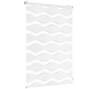 Sekey Store Enrouleur Double ondulé sans perçage pour fenêtre, Store Double 95 cm de Large, Protection Solaire, 95 x 130 cm, Blanc