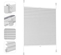 Sekey Store Plissé sans Perçage Blanc 35x100cm Facile À Installer Store Enrouleur Opaques pour Fenêtre Chambre