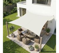 Sekey Voile d'ombrage Rectangulaire 4x5m Imperméable, PES 160g/m² Haute Densité, Résiste Intempéries/Déchirures, Couture Scellée (Étanche) & UV 95%, pour Balcon Terrasse Jardin, Crème