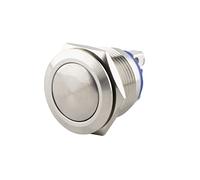 SeKi 19161 Bouton poussoir en acier inoxydable - Diamètre : 19 mm - Tête bombée - Raccord à vis - Bouton de sonnette