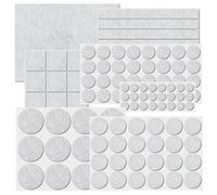 SeKi Assortiment de 106 patins en feutre (carré/rond) en feutre blanc autocollants pour meubles - Protection pour vos meubles et chaises - Convient pour tous les sols