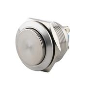 SeKi Bouton poussoir en acier inoxydable Ø 22 mm - Forme de tête saillante - Raccord à vis - Bouton de sonnette