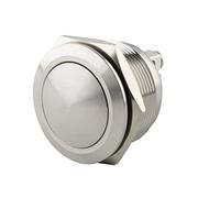 SeKi Bouton poussoir en acier inoxydable 19182 - Diamètre : 25 mm - Forme de tête bombée - Raccord à vis - Bouton de sonnette