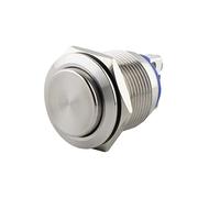 SeKi Bouton poussoir en acier inoxydable de 19 mm de diamètre - Forme de tête saillante - Bouton de sonnette.
