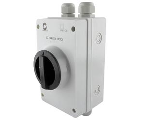 SeKi Disjoncteur solaire CC 4 broches PV Interrupteur principal 32 A 1500 V Connexion par câble Disjoncteur IP66 protégé contre l'eau avec presse-étoupe