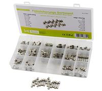 SeKi Lot de 160 fusibles en verre - 5 x 20 mm - Assortiment de 160 pièces - 16 types Flink + 8 fusibles lents 0,8 A, 1,25 A, 1,6 A, 2 A, 2,5 A, 3,15 A, 4 A et 6,3 A