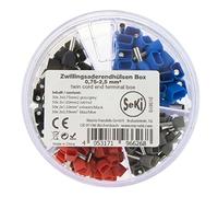 SeKi Lot de 200 embouts de câble jumelés isolés 0,75-2,5 mm² (50 x 2 x 0,75 mm² gris, 50 x 2 x 1,00 mm² rouge, 50 x 2 x 1,50 mm² noir, 50 x 2 x 2,5 mm² bleu)