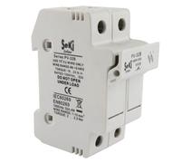 SeKi Porte-fusibles CC 2 broches jusqu'à 1000 V CC 32 A - Fusible pour solaire/photovoltaïque - Montage sur rail DIN - Pour fusibles de 10 x 38 mm