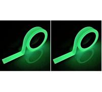 SeKi Ruban adhésif fluorescent auto-luminescent 25 mm x 10 m - Ruban de marquage lumineux lumineux dans The Dark - Ruban réfléchissant phosphore autocollant (Lot de 2)