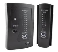 SeKi Testeur de réseau pour RJ11, RJ12, RJ45, câble réseau RNIS LAN, appareil de test, testeur de câble, testeur de câble - Noir pour tester et vérifier le LAN et les câbles patch