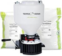 Sel de déneigement 10 kg | Contre le verglas et la neige en hiver | Granulométrie M | Sel anti-verglas | + Distributeur universel | Appareil de distribution manuel pour engrais, semences et sel de dén