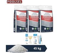 Sel de piscine polonais - Convient pour système d'eau salée - 45 kg & brosse à récurer WAYS