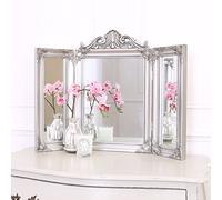 Select Mirrors Certains miroirs Ella Miroir - Trois Plis Coiffeuse Miroir - 74 cm x 55 cm - (Argent Antique)