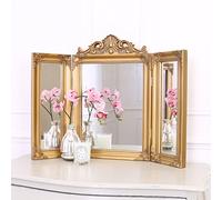 Select Mirrors Certains miroirs Ella Miroir - Trois Plis Coiffeuse Miroir - 74 cm x 55 cm - (Or Antique)