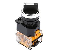 Sélecteur Rotatif à 2 Positions, Rond de 22 Mm, Bouton-poussoir Autobloquant avec Fonction 1 NC + 1 NO