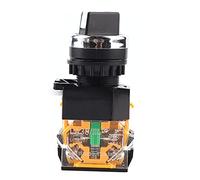 Sélecteur Rotatif Rond 22mm 2 Positions NC et NO à Autoblocage pour Démarreur Contacteur Relais et Autres Circuits Électriques Industriels