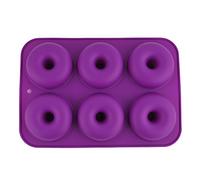 Selecto Bake Moule à beignets en silicone antiadhésif à 6 cavités Moule à bagel - pour gâteaux à muffins, gelées, desserts, chocolat, moule à sucre. Ustensiles de cuisson (violet)