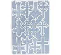 Selecto Bake Moule en silicone pour pendentifs en forme de croix en résine époxy - Pour loisirs créatifs, bijoux, colliers