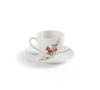 Seletti Kintsugi Tasse avec Soucoupe en Porcelaine et Or 24 carats Mod. 2