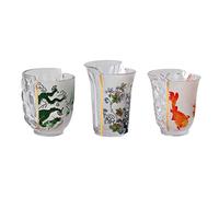 Seletti Lot de 3 verres en verre Hybrid-Aglaura Ø 8 cm H 9,3/10,7