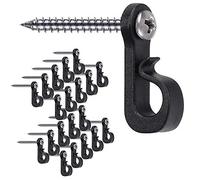 SELEWARE Lot de 20 crochets en forme de Q avec vis Phillips pour garage, fête du Nouvel An en plein air et lumières LED à dégagement facile, capacité de 18 kg, vis large