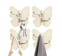 Self Adhesive Wall Hooks 4 Pieces Butterfly Rotating Hanger Attac Organizer