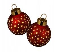 Self Import Agencies Boule de Noël LED rouge avec étoiles et flocons de neige - Diamètre 15 cm - Décoration de Noël - Noël - Avent