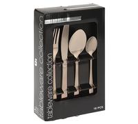Self Import Agencies COUVERTS 430 INOX DORE, EPAISSEUR 2.0MM, SET DE 16 PCES: 4X FOURCHETTE - 4X COUTEAU - 4X CUILLERE - 4X CUILLERE A CAFE