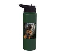 Selfie chat avec dinosaure T-Rex Stainless Steel Insulated Water Bottle