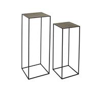 The Home Deco Factory - Sellette en métal martelé Mirage (Lot de 2) Noir G