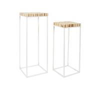 Sellette gigogne rondin (Lot de 2) Blanc G
