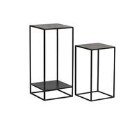 Sellettes gigognes en métal noir L34 cm (lot de 2) IGGY