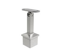 Sellon24® Support de main courante en acier inoxydable 40 x 40 x 2,0 mm - Poteau tube carré avec/sans articulation (support de main courante 4718.000)
