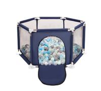 Selonis parc hexagonal avec 900 balles parc pour enfants, bleu:perle/gris/transparent/bleu bébé/minze