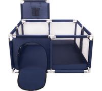Selonis parc pour enfants avec panier et 100 balles, bleu:turquoise/bleu/jaune/transparent