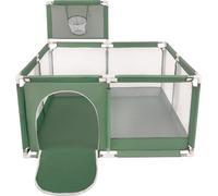 Selonis parc pour enfants avec panier et 200 balles Parc pour enfants, vert:Pearl/Grey/Transparent/Baby Blue/Mint