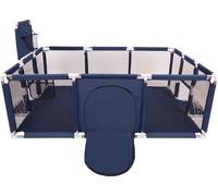 Selonis Playpen Grande aire de jeu avec 900 balles Parc pour enfants, bleu foncé : gris/blanc/transparent/bleu bébé
