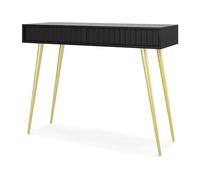 Selsey Bello Coiffeuse avec Pieds Dorés, Noir, 104 x 80 cm