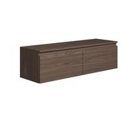 Selsey Bemmi Étagère Suspendue 28,4 x 100 x 31,8 cm, Meuble TV Bas, en Noyer Wisconsin, Panneau de Particules de qualité supérieure avec Bords ABS, Deux Compartiments à Rabat, revêtement en mélamine