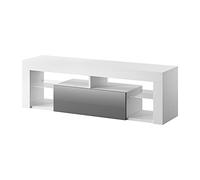 Selsey Bianko - Meuble TV/Banc TV 140 cm (Blanc/Gris)