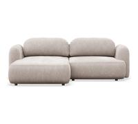 SELSEY - Canapé d’angle convertible TVOYA - Chenille - Beige clair - gauche