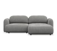 SELSEY - Canapé d’angle convertible TVOYA - Chenille - Gris - droit