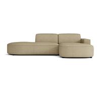 SELSEY - Canapé d'angle en L, 3 places, côté droit Sallmo - 276 cm - Chenille Beige foncé