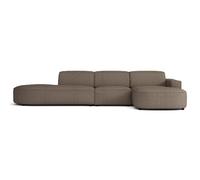 SELSEY - Canapé d'angle en L, 3 places, côté droit Sallmo - 358 cm - Chenille Brun clair